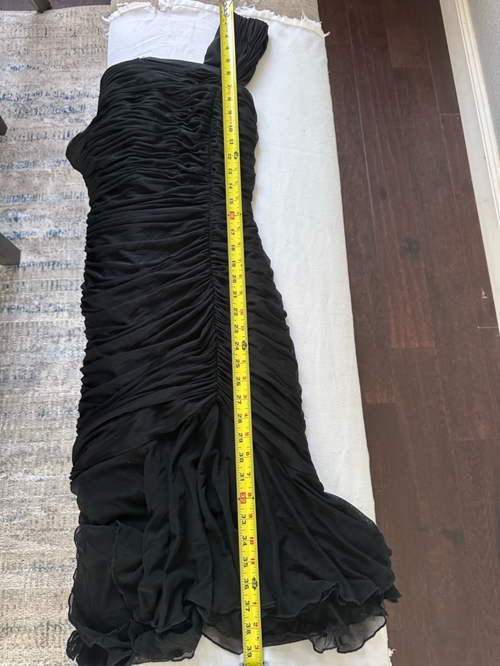 Tadashi Collection Black Ruched Cocktail Dress One Shoulder Jersey Bodycon M - Picture 14 of 14